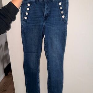 GAP Dark Blue Skinny Jeans with Button Detail
